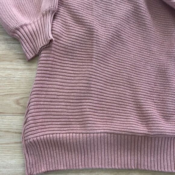 Kittenish Womens Knit Wrap Sweater Dress Medium Mauve Brighton Balloon Sleeve - Picture 3 of 7